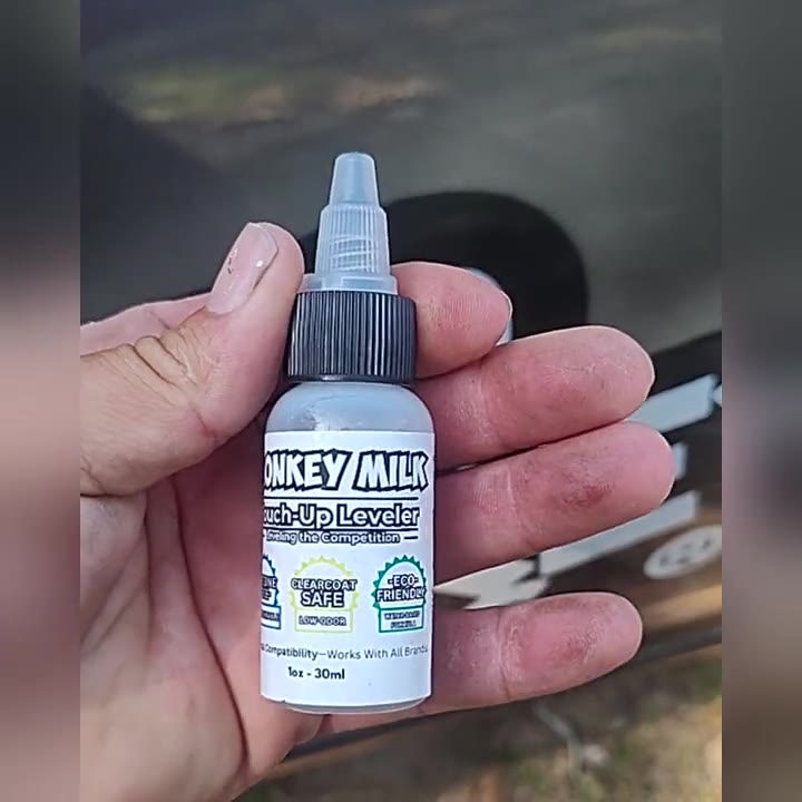 A 1 oz bottle of Monkey Milk touch-up leveler